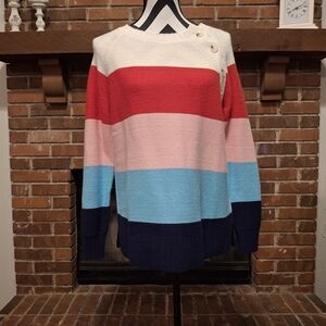 St John's Bay Striped Sweater Medium